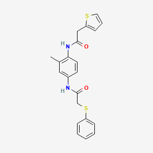 molecular formula C21H20N2O2S2 B4196838 N-{3-methyl-4-[(2-thienylacetyl)amino]phenyl}-2-(phenylthio)acetamide 