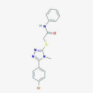 molecular formula C17H15BrN4OS B419684 2-{[5-(4-bromophenyl)-4-methyl-4H-1,2,4-triazol-3-yl]sulfanyl}-N-phenylacetamide 