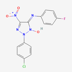 2-(4-chlorophenyl)-N-(4-fluorophenyl)-5-nitro-2H-1,2,3-triazol-4-amine 3-oxide
