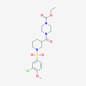 molecular formula C20H28ClN3O6S B4196858 ethyl 4-({1-[(3-chloro-4-methoxyphenyl)sulfonyl]-3-piperidinyl}carbonyl)-1-piperazinecarboxylate 