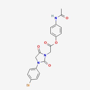 molecular formula C19H16BrN3O5 B4196861 4-(acetylamino)phenyl [3-(4-bromophenyl)-2,5-dioxo-1-imidazolidinyl]acetate 