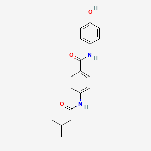 molecular formula C18H20N2O3 B4196862 N-(4-hydroxyphenyl)-4-[(3-methylbutanoyl)amino]benzamide 