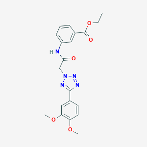 molecular formula C20H21N5O5 B419688 ethyl 3-({[5-(3,4-dimethoxyphenyl)-2H-tetraazol-2-yl]acetyl}amino)benzoate 