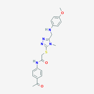 molecular formula C21H23N5O3S B419689 N-(4-acetylphenyl)-2-({5-[(4-methoxyanilino)methyl]-4-methyl-4H-1,2,4-triazol-3-yl}sulfanyl)acetamide 