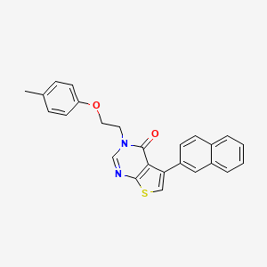 molecular formula C25H20N2O2S B4196894 3-[2-(4-methylphenoxy)ethyl]-5-(2-naphthyl)thieno[2,3-d]pyrimidin-4(3H)-one 