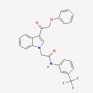 2-[3-(phenoxyacetyl)-1H-indol-1-yl]-N-[3-(trifluoromethyl)phenyl]acetamide