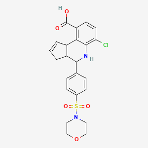 molecular formula C23H23ClN2O5S B4196905 6-chloro-4-[4-(4-morpholinylsulfonyl)phenyl]-3a,4,5,9b-tetrahydro-3H-cyclopenta[c]quinoline-9-carboxylic acid 