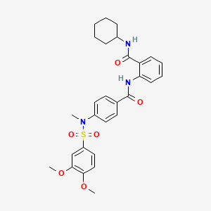 molecular formula C29H33N3O6S B4196909 N-cyclohexyl-2-({4-[[(3,4-dimethoxyphenyl)sulfonyl](methyl)amino]benzoyl}amino)benzamide 