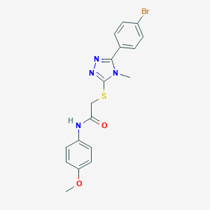 molecular formula C18H17BrN4O2S B419691 2-{[5-(4-bromophenyl)-4-methyl-4H-1,2,4-triazol-3-yl]sulfanyl}-N-(4-methoxyphenyl)acetamide 