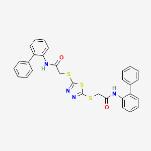 molecular formula C30H24N4O2S3 B4196915 2,2'-[1,3,4-thiadiazole-2,5-diylbis(thio)]bis(N-2-biphenylylacetamide) 