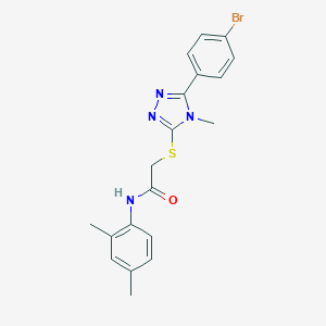 molecular formula C19H19BrN4OS B419693 2-{[5-(4-bromophenyl)-4-methyl-4H-1,2,4-triazol-3-yl]sulfanyl}-N-(2,4-dimethylphenyl)acetamide 