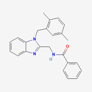 molecular formula C24H23N3O B4196931 N-{[1-(2,5-dimethylbenzyl)-1H-benzimidazol-2-yl]methyl}benzamide 