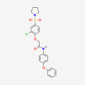 molecular formula C24H23ClN2O5S B4196935 2-[2-chloro-4-(1-pyrrolidinylsulfonyl)phenoxy]-N-(4-phenoxyphenyl)acetamide 