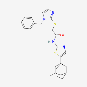molecular formula C25H28N4OS2 B4196966 N-[5-(1-adamantyl)-1,3-thiazol-2-yl]-2-[(1-benzyl-1H-imidazol-2-yl)thio]acetamide 