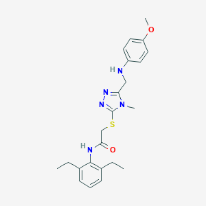 molecular formula C23H29N5O2S B419697 N-(2,6-diethylphenyl)-2-({5-[(4-methoxyanilino)methyl]-4-methyl-4H-1,2,4-triazol-3-yl}sulfanyl)acetamide 