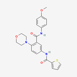 molecular formula C23H23N3O4S B4196978 N-[3-{[(4-methoxyphenyl)amino]carbonyl}-4-(4-morpholinyl)phenyl]-2-thiophenecarboxamide 