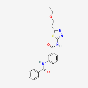 molecular formula C20H20N4O3S B4196981 3-(benzoylamino)-N-[5-(2-ethoxyethyl)-1,3,4-thiadiazol-2-yl]benzamide 