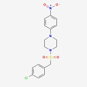 molecular formula C17H18ClN3O4S B4196992 1-[(4-chlorobenzyl)sulfonyl]-4-(4-nitrophenyl)piperazine 