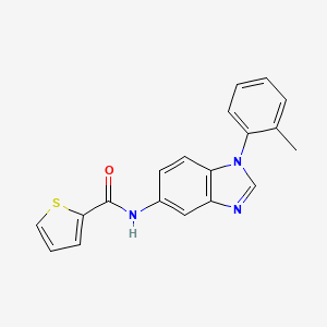 molecular formula C19H15N3OS B4197010 N-[1-(2-methylphenyl)-1H-benzimidazol-5-yl]-2-thiophenecarboxamide 