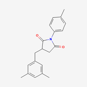 molecular formula C20H21NO2 B4197014 3-(3,5-dimethylbenzyl)-1-(4-methylphenyl)-2,5-pyrrolidinedione 