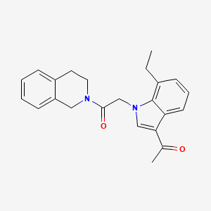 molecular formula C23H24N2O2 B4197029 1-{1-[2-(3,4-dihydro-2(1H)-isoquinolinyl)-2-oxoethyl]-7-ethyl-1H-indol-3-yl}ethanone 