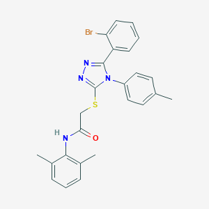 molecular formula C25H23BrN4OS B419703 2-{[5-(2-bromophenyl)-4-(4-methylphenyl)-4H-1,2,4-triazol-3-yl]sulfanyl}-N-(2,6-dimethylphenyl)acetamide 