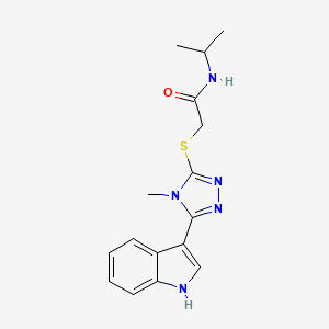 molecular formula C16H19N5OS B4197036 2-{[5-(1H-indol-3-yl)-4-methyl-4H-1,2,4-triazol-3-yl]thio}-N-isopropylacetamide 