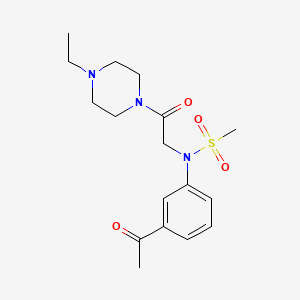molecular formula C17H25N3O4S B4197043 N-(3-acetylphenyl)-N-[2-(4-ethyl-1-piperazinyl)-2-oxoethyl]methanesulfonamide 
