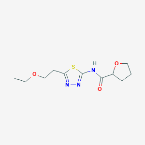 molecular formula C11H17N3O3S B4197050 N-[5-(2-ethoxyethyl)-1,3,4-thiadiazol-2-yl]tetrahydro-2-furancarboxamide 