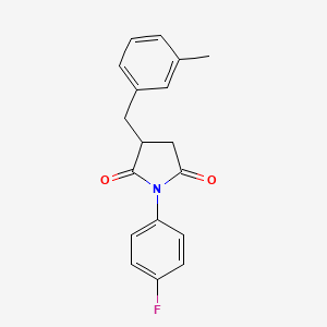 molecular formula C18H16FNO2 B4197082 1-(4-fluorophenyl)-3-(3-methylbenzyl)-2,5-pyrrolidinedione 