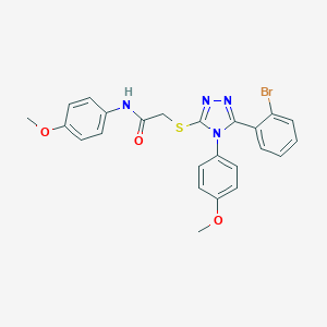 molecular formula C24H21BrN4O3S B419710 2-{[5-(2-bromophenyl)-4-(4-methoxyphenyl)-4H-1,2,4-triazol-3-yl]sulfanyl}-N-(4-methoxyphenyl)acetamide 
