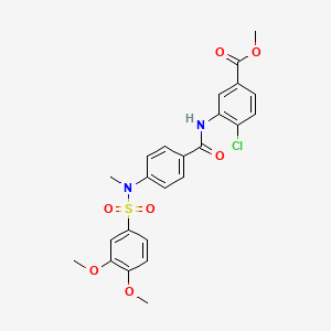 molecular formula C24H23ClN2O7S B4197104 methyl 4-chloro-3-({4-[[(3,4-dimethoxyphenyl)sulfonyl](methyl)amino]benzoyl}amino)benzoate 
