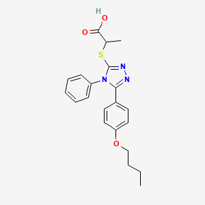 molecular formula C21H23N3O3S B4197105 2-{[5-(4-butoxyphenyl)-4-phenyl-4H-1,2,4-triazol-3-yl]thio}propanoic acid 