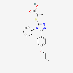 2-{[5-(4-butoxyphenyl)-4-phenyl-4H-1,2,4-triazol-3-yl]thio}propanoic acid