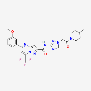 5-(3-methoxyphenyl)-N-{1-[2-(4-methyl-1-piperidinyl)-2-oxoethyl]-1H-1,2,4-triazol-3-yl}-7-(trifluoromethyl)pyrazolo[1,5-a]pyrimidine-2-carboxamide