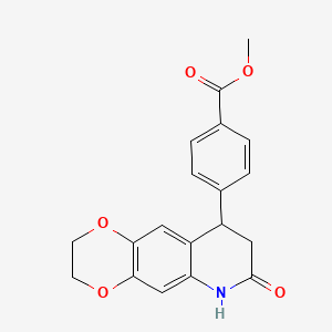 molecular formula C19H17NO5 B4197119 methyl 4-(7-oxo-2,3,6,7,8,9-hexahydro[1,4]dioxino[2,3-g]quinolin-9-yl)benzoate 