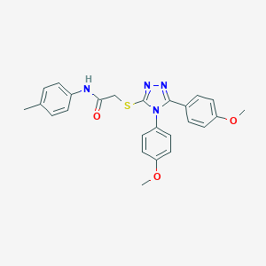 2-{[4,5-bis(4-methoxyphenyl)-4H-1,2,4-triazol-3-yl]sulfanyl}-N-(4-methylphenyl)acetamide