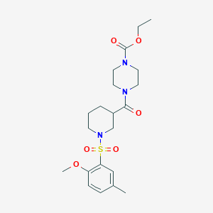molecular formula C21H31N3O6S B4197141 ethyl 4-({1-[(2-methoxy-5-methylphenyl)sulfonyl]-3-piperidinyl}carbonyl)-1-piperazinecarboxylate 
