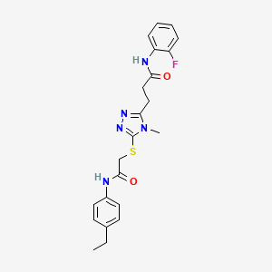 3-[5-({2-[(4-ethylphenyl)amino]-2-oxoethyl}thio)-4-methyl-4H-1,2,4-triazol-3-yl]-N-(2-fluorophenyl)propanamide