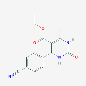 molecular formula C15H15N3O3 B4197161 ethyl 4-(4-cyanophenyl)-6-methyl-2-oxo-1,2,3,4-tetrahydro-5-pyrimidinecarboxylate 