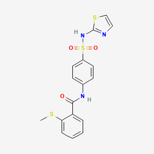 molecular formula C17H15N3O3S3 B4197183 2-(methylthio)-N-{4-[(1,3-thiazol-2-ylamino)sulfonyl]phenyl}benzamide 