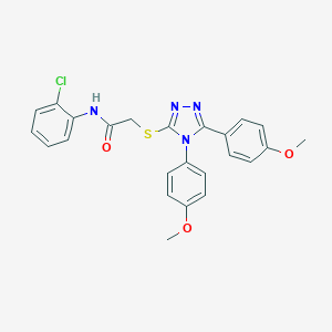 molecular formula C24H21ClN4O3S B419720 2-{[4,5-bis(4-methoxyphenyl)-4H-1,2,4-triazol-3-yl]sulfanyl}-N-(2-chlorophenyl)acetamide 