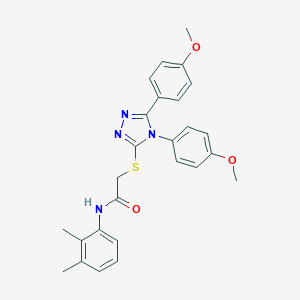 molecular formula C26H26N4O3S B419721 2-{[4,5-bis(4-methoxyphenyl)-4H-1,2,4-triazol-3-yl]sulfanyl}-N-(2,3-dimethylphenyl)acetamide 