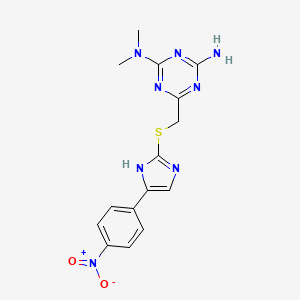 N-[4-AMINO-6-({[4-(4-NITROPHENYL)-1H-IMIDAZOL-2-YL]SULFANYL}METHYL)-1,3,5-TRIAZIN-2-YL]-N,N-DIMETHYLAMINE