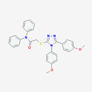 molecular formula C30H26N4O3S B419723 2-{[4,5-bis(4-methoxyphenyl)-4H-1,2,4-triazol-3-yl]sulfanyl}-N,N-diphenylacetamide 