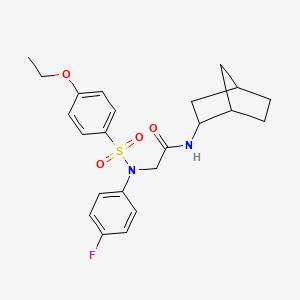 molecular formula C23H27FN2O4S B4197257 N~1~-bicyclo[2.2.1]hept-2-yl-N~2~-[(4-ethoxyphenyl)sulfonyl]-N~2~-(4-fluorophenyl)glycinamide 