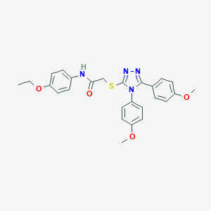 molecular formula C26H26N4O4S B419726 2-{[4,5-bis(4-methoxyphenyl)-4H-1,2,4-triazol-3-yl]sulfanyl}-N-(4-ethoxyphenyl)acetamide 
