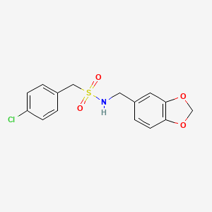 molecular formula C15H14ClNO4S B4197271 N-(1,3-benzodioxol-5-ylmethyl)-1-(4-chlorophenyl)methanesulfonamide 