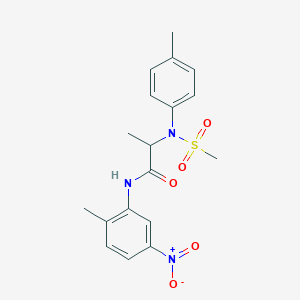 molecular formula C18H21N3O5S B4197294 N~1~-(2-methyl-5-nitrophenyl)-N~2~-(4-methylphenyl)-N~2~-(methylsulfonyl)alaninamide 
