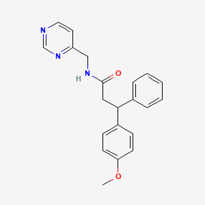 3-(4-methoxyphenyl)-3-phenyl-N-(4-pyrimidinylmethyl)propanamide